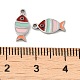 304ステンレススチール製エナメルチャーム  カラフルな魚のチャーム  ステンレス鋼色  12x5.5x1.5mm  穴：1.2mm STAS-D018-04P-3