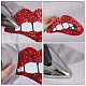 Gorgecraft 6 pièces 2 couleurs forme de lèvre sequin broderie tissu fer sur patchs PATC-GF0001-08-6