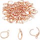 UNICRAFTALE 50pcs Rose Gold Leverback Earring 304 Stainless Steel Leverback Earring Findings with 1.4mm Loop Lever Back Hoop Earring for DIY No-Pierced Earring Making 16x11.5x2mm STAS-UN0001-67RG-2