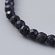 Synthetic Blue Goldstone Beads Stretch Bracelets BJEW-JB04676-05-3