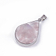 Pendentifs de quartz rose naturel STAS-T043-02I-2