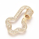 Brass Micro Pave Clear Cubic Zirconia Screw Carabiner Lock Charms ZIRC-L085-09G-2
