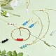 10pcs breloques de connecteur perlées rondes turquoises synthétiques triples PALLOY-SW00003-08-5
