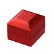 木材フィンガーリングボックスのパッケージングバレンタインデーの贈り物  LED付  正方形  レッド  64x65x50mm OBOX-O001-12-1