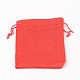 ポリエステル模造黄麻布包装袋巾着袋  レッド  13.5x9.5cm X-ABAG-R004-14x10cm-01-2