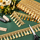 細線細工の段ボールレースリボン  タッセル付き  衣料品用  ゴールド  2-1/8インチ（55mm）  約21.87ヤード（20m）/カード OCOR-WH0066-96-5