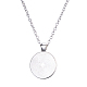 Flat Round with Tree Glass Alloy Pendant Necklaces X-NJEW-N0051-047H-02-2