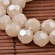 Faceted Round Electroplate Rainbow Plated Glass Beads Strands EGLA-M017-D02-1