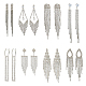 Anattasoul 8 par de aretes colgantes de rhinestone de cristal de 8 estilos EJEW-AN0003-13-1