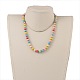 Collane per bambini con perline in legno tinto regalo per bambini e set di gioielli con braccialetti elasticizzati SJEW-JS00859-5