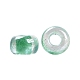 8/0 ガラスシードビーズ  透明な内側の色の光沢  丸い穴  ラウンド  グリーン  8/0  3~4x2~3mm  穴：0.8mm  約15000個/袋 SEED-A015-3mm-2218-3