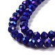 Electroplate Opaque Solid Color Glass Beads Strands EGLA-A034-P6mm-L12-3