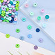 CHGCRAFT 160Pcs 16 Colors Rondelle Food Grade Eco-Friendly Silicone Abacus Beads SIL-CA0003-17-4