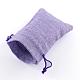 黄麻布ラッピングポーチ巾着袋  紫色のメディア  13.5~14x9.5~10cm ABAG-Q050-10x14-03-2