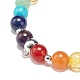 5 pièces 5 styles de pierres précieuses mélangées naturelles et synthétiques rondes bracelets extensibles perlés sertis de bélières en alliage BJEW-JB08920-5