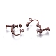 Accessoires de boucle d'oreille clips à vis en laiton plaqué avec pince spirale X-KK-P169-04R-2