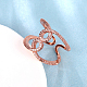Plaqué or rose réglable laiton cubique manchette de zircone anneaux large bande de doigt RJEW-BB15319-3