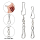 Gorgecraft 20Pcs 2 Style Stainless Steel Spinning Dual Clip Swivel Hooks AJEW-GF0004-84-4