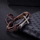 Bracelets de cordon en cuir à la mode unisexe BJEW-BB15556-A-2