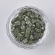 ベーキングペイントガラスのシードビーズ6/0  斜めカットビーズ  不透明色  ダークオリーブグリーン  6/0  4~8x3.5~4.5x2.5~3mm  穴：0.9mm  約5000個/袋 SEED-S034-A02-2