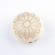 Plat rond avec des perles acryliques fleurs de placage X-PACR-Q102-213A-2