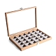 Boîtes de présentation de bijoux en bois rectangle avec 24 compartiments PW-WG90817-06-1