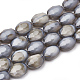 Chapelets de perles en verre opaque de couleur unie GLAA-N032-02G-1