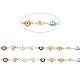 Ion Plating(IP) Stainless Steel Heart Link Chains with Colorful Enamel Evil Eye CHS-C005-02G-2