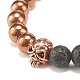 4 pièces 4 couleurs pierre de lave naturelle et hématite synthétique ensemble de bracelets extensibles perlés ronds BJEW-JB07886-7
