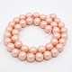 Round Shell Pearl Frosted Beads Strands BSHE-I002-8mm-24-2