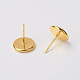 Brass Stud Earring Settings IFIN-Q006-G-NF-2