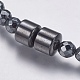 Colliers de perles de mala en hématite synthétique non magnétique NJEW-K096-11E-2