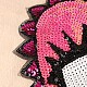 機械刺繍布地手縫いワッペン  マスクと衣装のアクセサリー  パイルレットアップリケ  目でハート  フクシア  31x35cm DIY-F030-01A-2