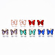 Boucles d'oreilles papillon en zircone cubique avec verre KK-S365-003-1