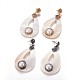 Orecchini pendenti con perle naturali e conchiglie EJEW-F230-47-1
