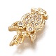Brass Micro Pave Clear Cubic Zirconia Charms ZIRC-C020-45-4