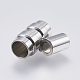 304 Stainless Steel Magnetic Clasps with Glue-in Ends STAS-F139-078P-3