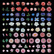 CRASPIRE 5 Bags 5 Styles PVC Plastic Floral Self Adhesive Decorative Stickers STIC-CP0001-07-1