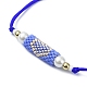 Colonna di perle di vetro e semi con braccialetto a maglie di cuore BJEW-MZ00028-02-4