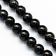 Ligne naturel noir perles rondes en agate brins G-S155-6mm-1