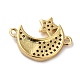Eco-Friendly Rack Plating Brass Micro Pave Clear Cubic Zirconia Connector Charms KK-F853-28G-2