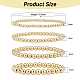 Anattasoul Set di 4 braccialetti elasticizzati con perline rotonde in ottone da 4 misure per donna BJEW-AN0001-07-2
