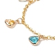 Colorful Glass Triangle Charm Bracelet BJEW-JB09160-2