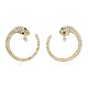Brass Micro Pave Cubic Zirconia Stud Earrings EJEW-S208-091-2