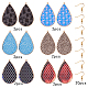 SUNNYCLUE 1 Box DIY Make 6 Pairs Leather Dangle Earring Making Starter Kit Teardrop Shape PU Leather Big Pendants with Golden Metal Frame for Jewellery Making Accessory Supplies Women Beginners DIY-SC0009-13-2