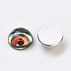 Patrón de ojo de animal mixto cabujones de vidrio GGLA-WH0001-01A-3
