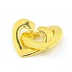 Brass Two Loops Heart Interlocking Clasps for DIY Jewelry KK-M051-01-2