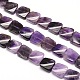 Natural Amethyst Twist Square Beads Strands G-L238-03-1
