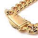 Ion Plating(IP) 304 Stainless Steel Curb Chain Necklace with Crystal Rhinestone NJEW-E038-03G-02-4