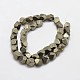 Natural Pyrite Beads Strands G-F197-02-10x10mm-2